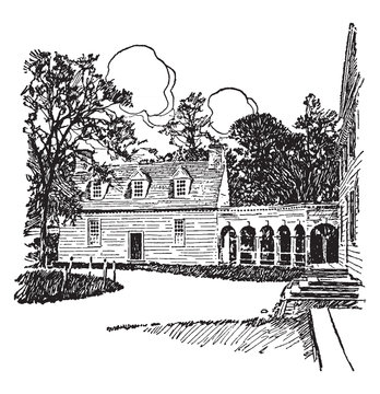 Mount Vernon vintage illustration.