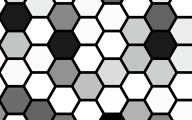 Black honeycomb with a gradient color. Isometric geometry. 3D illustration