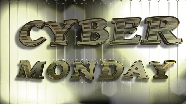 Cyber Monday Sale Gold 3D Text Looping Animation And Golden Background - 4K Resolution Ultra HD
