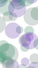 Multicolored translucent circles on a white background. Vertical image orientation. 3D illustration