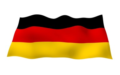 Flag of Germany. Wide format 3D illustration. State symbol of the Federal Republic of Germany. 3D rendering