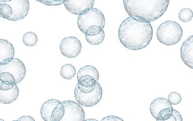 Ethereum economic financial bubble. Cryptocurrency 3D illustration. Business concept. Blue bubbles on a white background