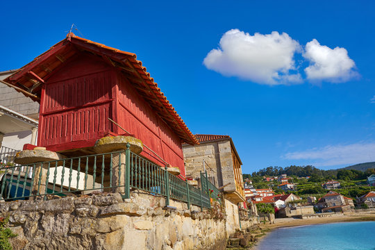Horreo in Combarro village Pontevedra Galicia Spain
