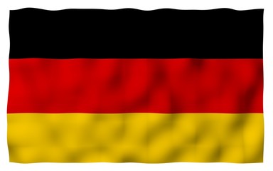 Flag of Germany. Wide format 3D illustration. State symbol of the Federal Republic of Germany. 3D rendering