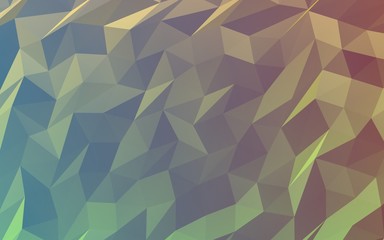 Abstract triangle geometrical green background. Geometric origami style with gradient. 3D illustration