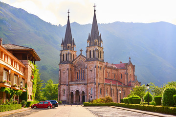 Fototapeta na wymiar Covadonga Catholic sanctuary Basilica Asturias
