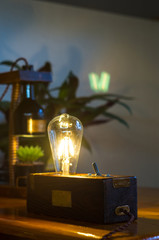 Light fixture handmade in vintage style, close up