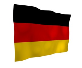 Flag of Germany. Wide format 3D illustration. State symbol of the Federal Republic of Germany. 3D rendering