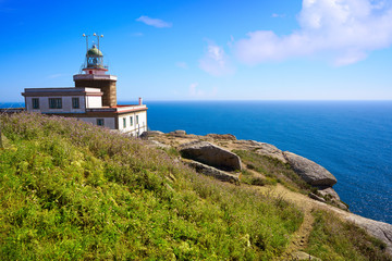 Fototapeta na wymiar Finisterre lighthouse at the end of Saint James Spain