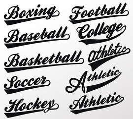 Sport Swooshes set for Athletic Typography T-shirt. Vector