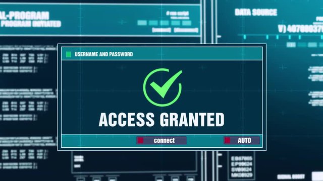 75. Access Granted Warning Notification Generated on Digital System Security Alert Error Message on Computer Screen after Entering Login And Password . Cyber Crime, Computer Hacking Concept