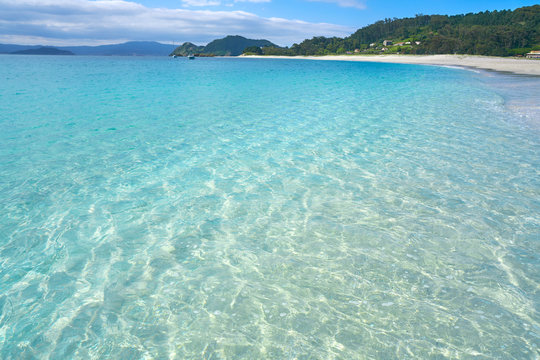 Islas Cies islands beach turquoise near Vigo Galicia