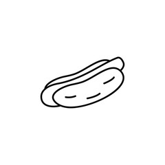 Hot Dog icon. Element of fast food for mobile concept and web apps icon. Thin line icon for website design and development, app development