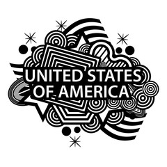 United States of America doodles. vector illustrator