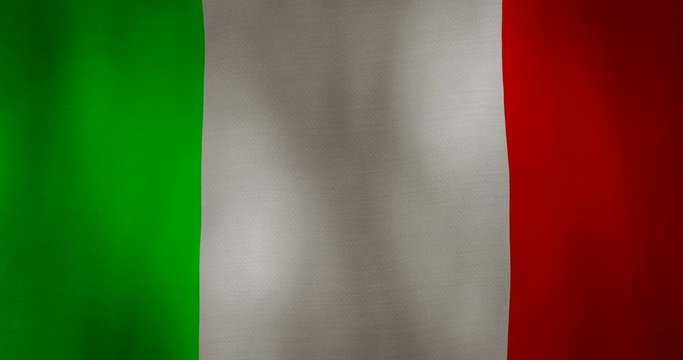 Italy flag fabric texture waving in the wind