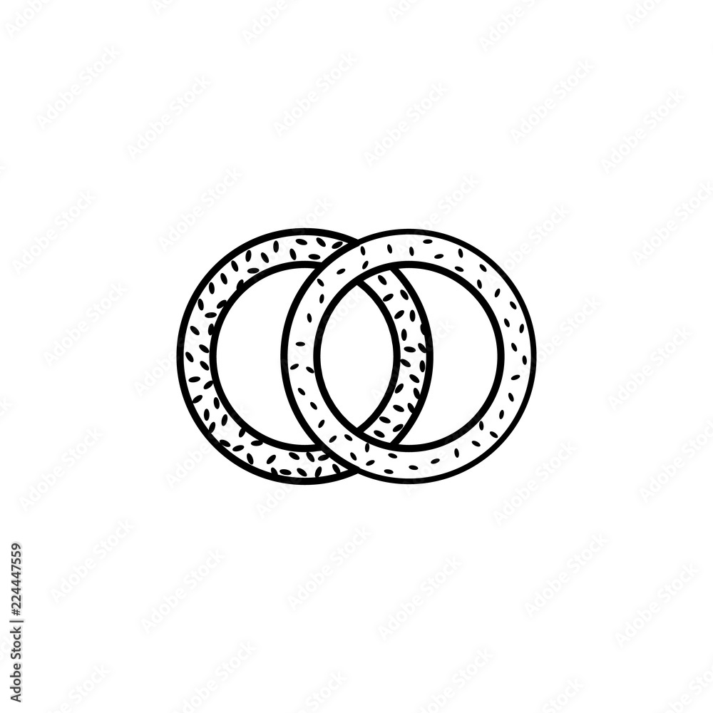 Poster bagel icon. element of fast food for mobile concept and web apps icon. thin line icon for website de