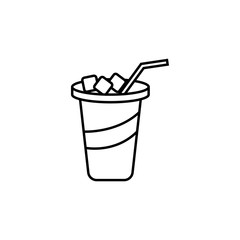 iced juice in glass icon. Element of fast food for mobile concept and web apps icon. Thin line icon for website design and development, app development