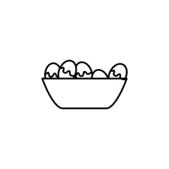 boiled eggs in plate icon. Element of fast food for mobile concept and web apps icon. Thin line icon for website design and development, app development