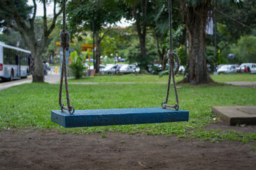 swing hanging from a tree