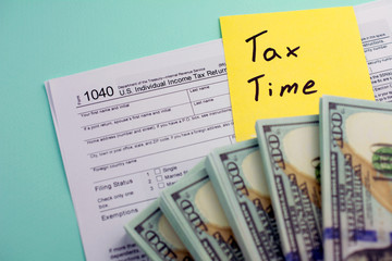 Fototapeta premium Financial Accounting Taxation Concept. Individual income tax return.