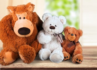 Toys collection isolated on light background