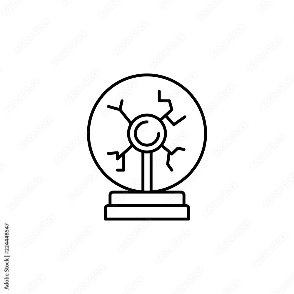 Poster plasma ball icon. element of physics science for mobile concept and web apps icon. thin line icon fo