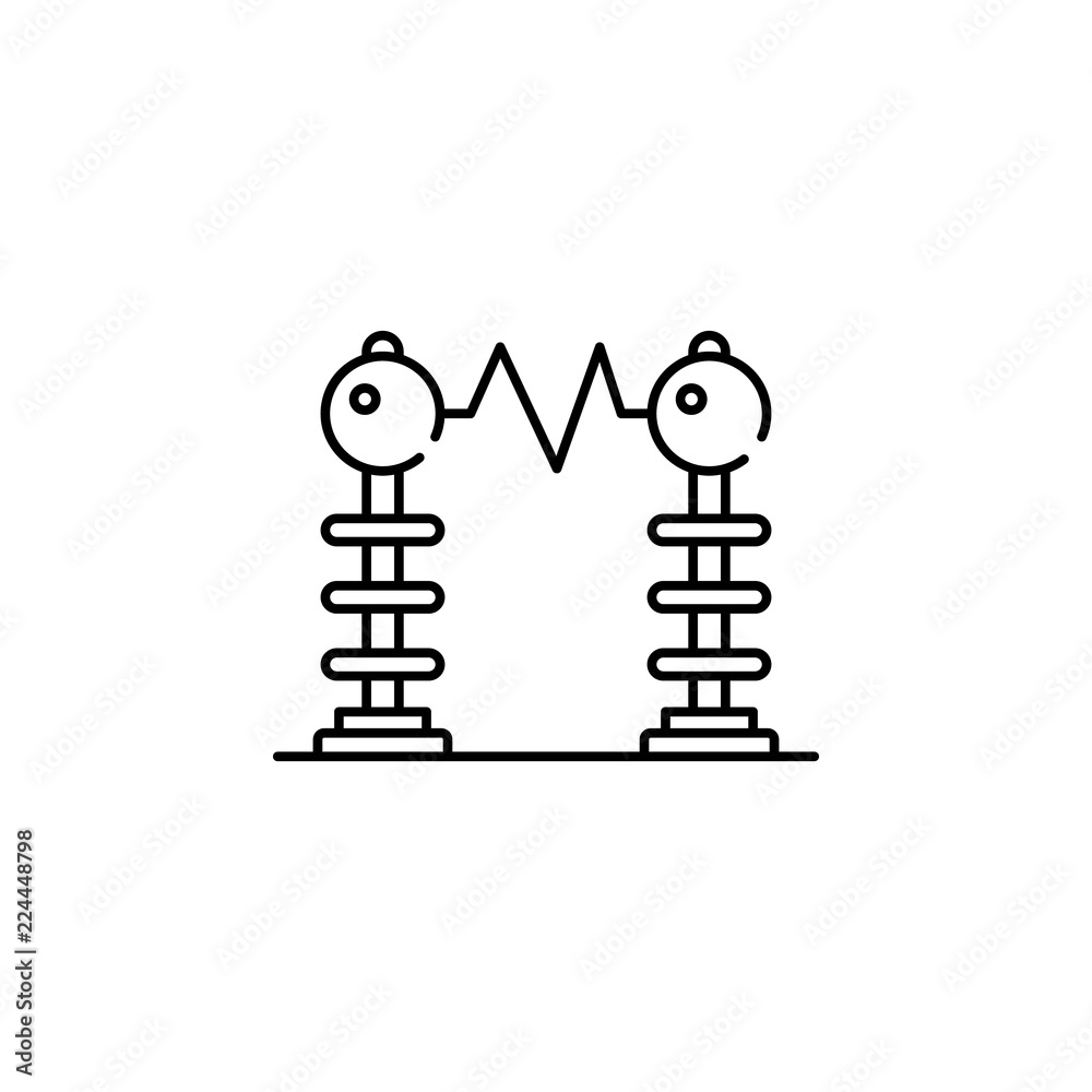 Poster electricity icon. element of physics science for mobile concept and web apps icon. thin line icon fo