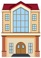 A flat building on white background