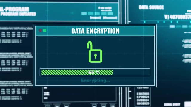 84. Data Encryption Progress Warning Message Data Protected Alert on Computer Screen Entering System Login And Password. granted System Security, Cyber Crime, Computer Hacking Concept