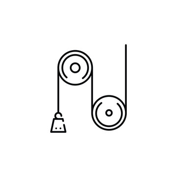pulley weight icon. Element of physics science for mobile concept and web apps icon. Thin line icon for website design and development, app development