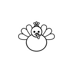 Chicken, holiday, turkey icon. Element of thanksgiving day for mobile concept and web apps illustration. Thin line icon for website design and development, app development