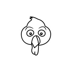 Obraz premium Cartoon, emoji, smiley, turkey icon icon. Element of thanksgiving day for mobile concept and web apps illustration. Thin line icon for website design and development