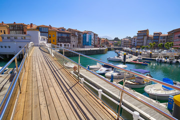 Llanes village port marina in Asturias Spain