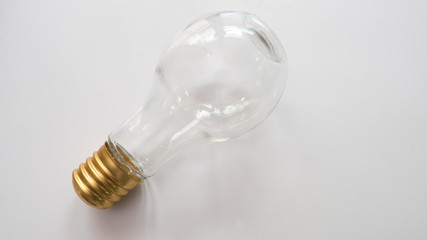 Light bulbs on white background