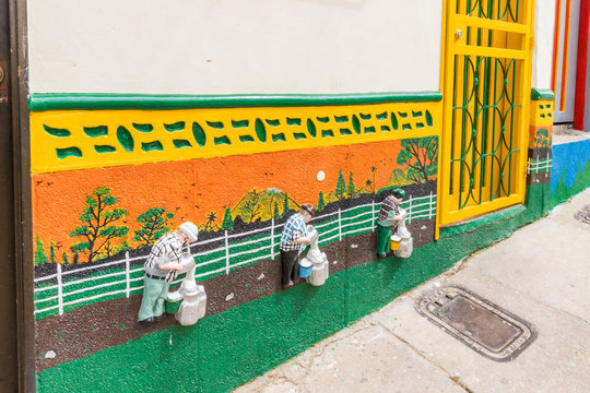 A typical view in Guatape in Colombia.