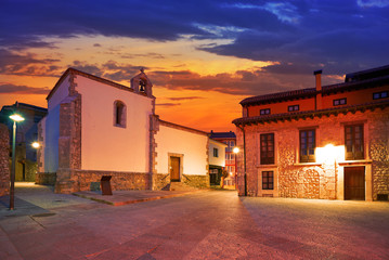 Fototapeta premium Llanes village sunset in Asturias Spain