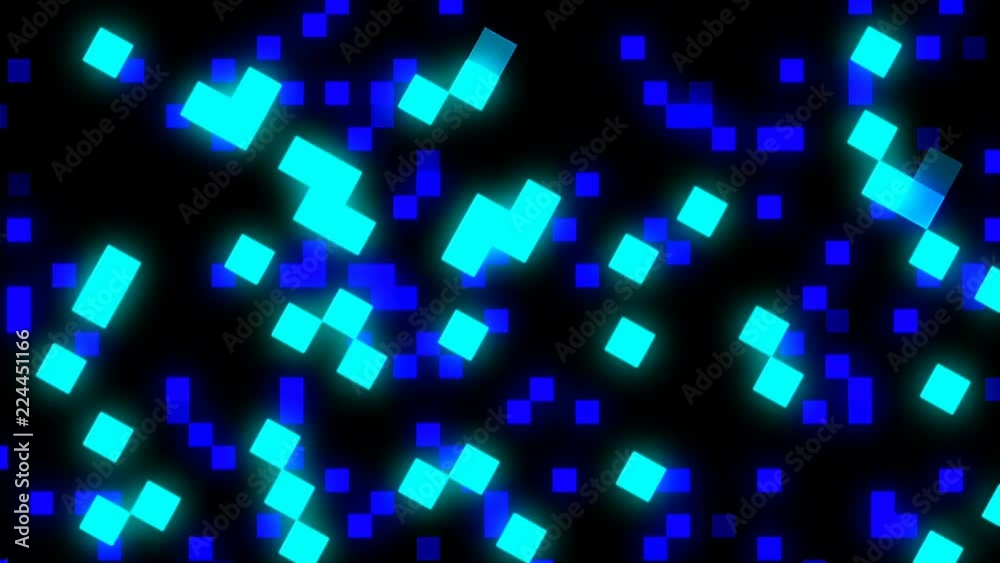 Poster 3d background with abstract surface with squares in space, 3d render illustration for business scien