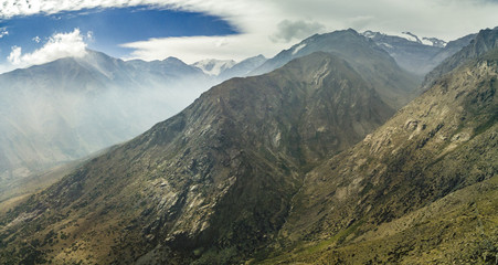 An aerial view, Andes valleys at central Chile at 