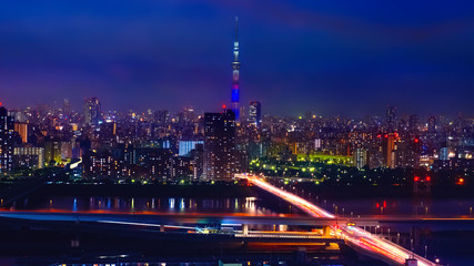 Fototapeta na wymiar Scenic view of the city of tokyo, the capital city of Japan in twilight