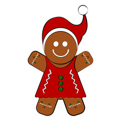 Christmas gingerbread cookie cartoon character