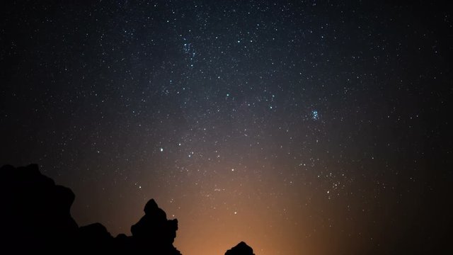 Perseid Meteor Shower Perseus Over Volcanic Rocks in Sierra Nevada Mountain California USA