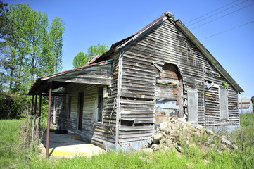 Dilapidated old house in the country