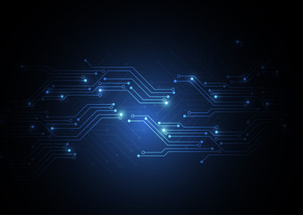 Abstract background with technology circuit board texture. Electronic motherboard illustration. Communication and engineering concept. Vector illustration