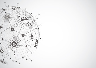 Global network connection. World map point and line composition concept of global business. Vector Illustration