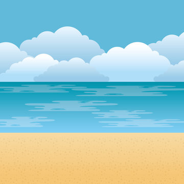 beach landscape at day scene