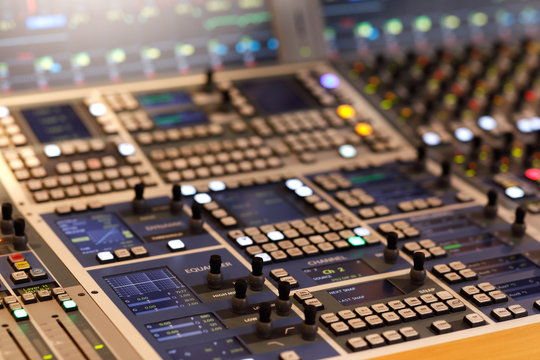 control surface of audio production console