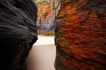 Playa las catedrales Catedrais beach in Galicia Spain