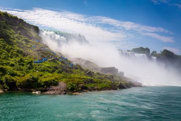 Niagara waterfall in summer view across the border