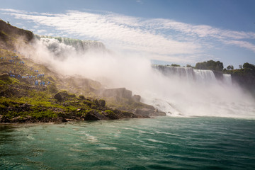 Niagara waterfall in summer view across the border