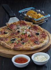 hot home made pizza ready for serve